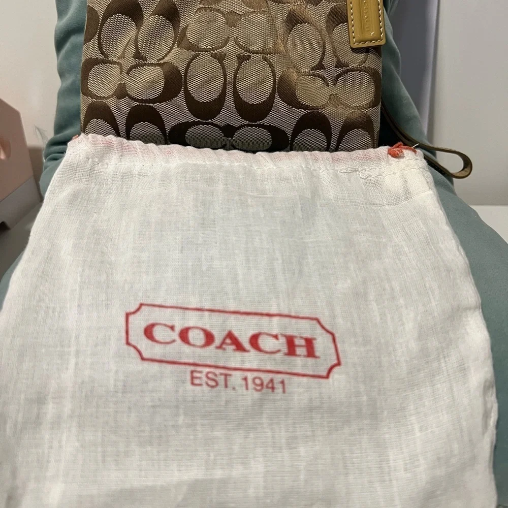 Coach Mustard Yellow Signature Wristlet